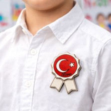 J Toyss 23 Nisan Rozet, Türk Bayrağı Rozet, Çocuk Bayramı Rozeti, Okul Etkinlik Ürünleri, Kreş Etkinlik, Ahşap Rozet, 23 Nisan Süsleri