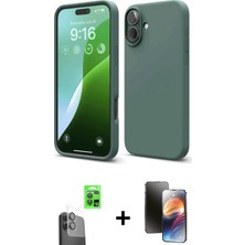 Cepte Toptan iPhone 16 Ahenk Serisi - Siyah 3D Antistatik Mat Seramik Nano Ekran Koruyucu + Siyah Raze Metal Kamera Lens