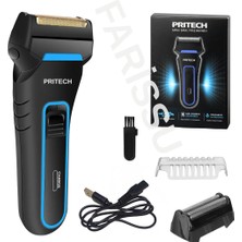 farissu Pritech RF-1310 Şarjlı Sakal Tıraş Makinesi - Yedek Bıçaklı, Islak & Kuru Kullanım, 115G Hafif Tasarım