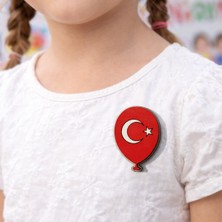 J Toyss 23 Nisan Türk Bayraklı Rozet 5 Adet Ahşap Yaka Rozeti Okul ve Kreş Etkinliği