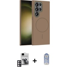 Cepte Toptan Galaxy S24 Ultra Siluet Doku Özel Seri - Siyah Joko Magic 5d Cam + Pembe Pvd Metal Kamera Lens