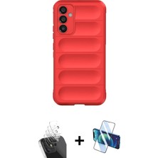 Cepte Toptan Galaxy A15 4g Atlas Koleksiyonu - Siyah 3D Antistatik Seramik Nano Ekran Koruyucu + Şeffaf Kamera Lens Koruma Cam