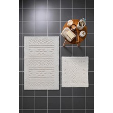 Cotto Home Lilly 2'li Pamuk Banyo Paspas Seti Yumuşak Dokulu Krem Yıkanabilir 60X100 + 60X50CM, LL007W