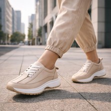 TwoEgoist Kadın Hakiki Deri Anatomik Hafif Spor Yürüyüş Ayakkabısı Sneaker