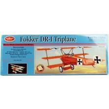 1/16 Fokker Triplane 50CM Lazer Kesim Lastik Motorlu Balsa Uçak Kiti, Guillows 204