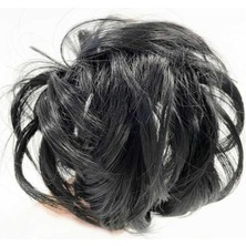 Uravas Store Siyah Renk Düz Model Hazır Telli Saç Şeklinde Peruk Postiş Toka (1177)