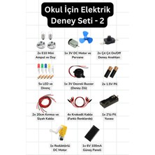 Scordion Okul Için Elektrik Deney Seti 2 – Stem, Devre, Motor ve Güneş Paneli Kiti
