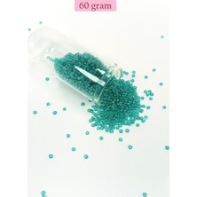 MiraLive Dökme Cam Kum Boncuk (11/0) 2 mm - 60 Gram -  Şeffaf Yeşil - BNC049
