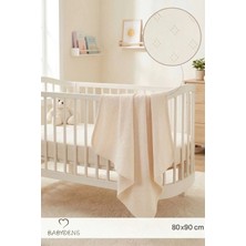 Babyden's Premium Bebek Battaniyesi %100 Pamuk ,4 Mevsim Kullanım,Yenidoğan, Kundak ve Puset Örtüsü Elmas Ekru