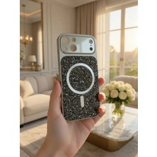 KumOziShop iPhone 13/14 Uyumlu Magsafe Özellikli 17 Görünümlü Kamera Korumalı Elmas Taşlı Premium Kılıf