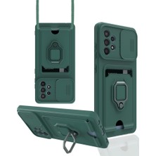 Paradise Sda  Samsung Galaxy A72 Kılıf Zuma Kartvizitli Yüzüklü Silikon - Yeşil 4523