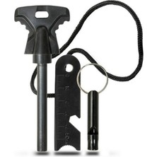 MiraLive Acil Durum Magnezyum Çubuk Çakmaktaşı Hayatta Kalma Ateş Başlatıcı Çakmak Kiti Düdük Hediyeli (K95)