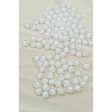 MiraLive Dünya Boncuk Içten Boncuklu Bileklik Çanta Boncuğu 10 mm 50 gr Beyaz - BNC463