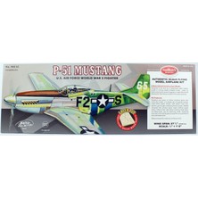 1/16 Mustang 70CM Lazer Kesim Lastik Motorlu Balsa Uçak Kiti, Guillows 402