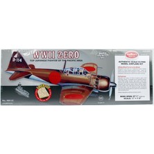 /16 Zero 70CM Lazer Kesim Lastik Motorlu Balsa Uçak Kiti, Guillows 404