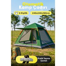 Auhma AC6637 Otomatik Kamp Çadırı 6 Kişilik Yeşil – 1000MM Su Geçirmez, Oxford Kumaş, Güneş Barınaklı, Taşıma Çantalı Outdoor Çadır