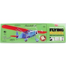 62CM Lazer Kesim Lastik Motorlu Balsa Uçak Kiti, Guillows 701 Fairchild 24