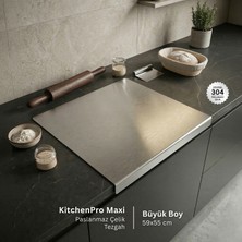 Metal Hayaller Kitchenpro Maxi Paslanmaz Çelik Tezgah (Büyük Boy - 59X55 Cm)