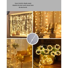 Uravas Store 300 LED Perde Işık – Sıcak Beyaz Dekoratif Aydınlatma