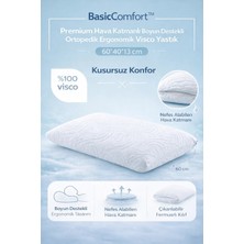 Uykuva BasicComfort™ Premium Hava Katmanlı Boyun Destekli Ortopedik Ergonomik Visco Yastık 60*40*13 cm