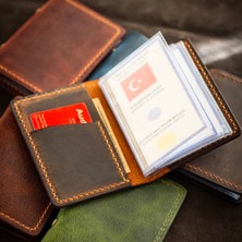 Hi Leather Hileather Hakiki Deri Araç Ruhsat Kılıfı / Kabı Camel Kişiye İsme Özel