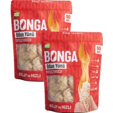 Bonga Şömine ve Mangal Tutuşturucu 100 Adet 1400 gr - Jel Ve Çıra Alternatifi Doğal Odun Yünü