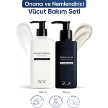 Scep Onarıcı ve Nemlendirici Vücut Bakım Seti 450 ml Tüm Cilt Tipleri İçin Sülfat İçermeyen Etki