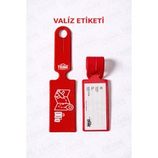 Trink Çanta Valiz Etiketi ve Bavul Etiketi  1 Adet Tek Ebat KIRMIZI