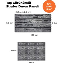KnB Duvar Paneli ve Söve Kesmetaş Görünümlü  Strafor Duvar Paneli (12'li Paket)