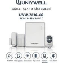 Uniywell 4g + Wi-Fi + Ethernet Akıllı Alarm Sistemi - 90 Db Dahili Sirenli, Ip Kamera (Onvıf) ve 8 Bölge Kablolu Aksesuar Destekli Güvenlik Seti 1 Yıl Alarm Çağrı Merkezi Hizmeti + Akü Hediye
