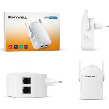 Uniywell Wi-Fi Repeater 300 Mbps Kablosuz Ağ Genişletici - Çift Antenli, WPS Destekli Sinyal Güçlendirici (Menzil Arttırıcı)