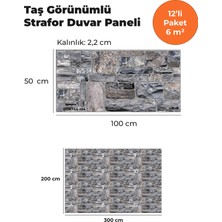 KnB Duvar Paneli ve Söve Dökmetaş Görünümlü  Strafor Duvar Paneli (12'li Paket)