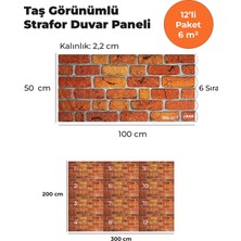 KnB Duvar Paneli ve Söve Taş Görünümlü Strafor Duvar Paneli (12'li Paket)