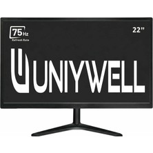 Uniywell UNW-M22 22 İnç 75Hz LED Monitör - HDMI + VGA Girişli, HD Ready Ofis, Ev ve Güvenlik Kamerası Monitörü