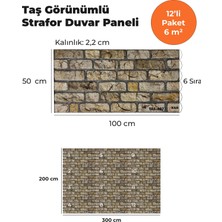 KnB Duvar Paneli ve Söve Taş Görünümlü Strafor Duvar Paneli (12'li Paket)