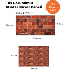 KnB Duvar Paneli ve Söve K&B Tuğla Görünümlü Strafor Duvar Paneli Tugla-606 (12'li Paket)