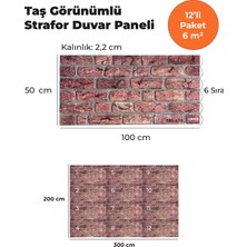 KnB Duvar Paneli ve Söve Taş Görünümlü Strafor Duvar Paneli (12'li Paket)