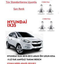 Bosch Hyundai İX35 2012 Model Ön Uzun-Kısa 4 Lü Far Ampülü Takımı (Sarı Renk)