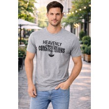 İnce Moda Giyim Erkek Baskılı T-Shirt – Heavenly Constellations Yazılı,