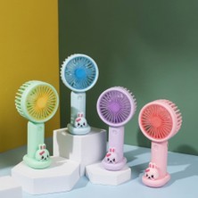 Alfa Life Marketing Mini Taşınabilir Şarjlı El Fanı 3 Kademeli Tavşan Figürlü