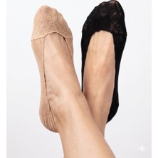 Xgri 2'li Silikonlu Dantelli Babet Çorap