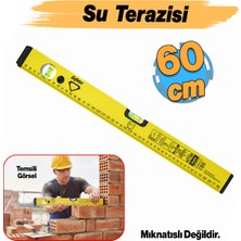 Badem10 (1ADET) Aluminyum Su Terazisi 60 cm Inşaat Duvar Fayans Marangoz Ölçüm Eğim Ölçü Eğik Ölçme