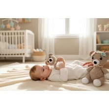 Organic Sisters Toys Organik Uyku Arkadaşı - Organik Oyuncak - Bebek Hediye Seti - Yenidoğan Seti Ayıcık'lı