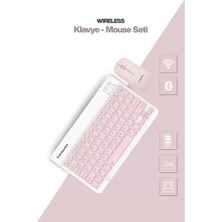 Uravas Store Pembe Kablosuz Klavye Mouse Seti