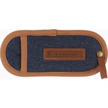 Le Creuset Denim Lüks Tasarım Tutacak Koruyucu Deri Detaylı