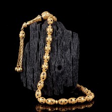 İskender Tesbih Siyah Telkari Altın Tesbih