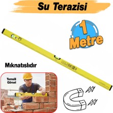 Badem10 (1 Metre) Aluminyum Su Terazisi 100 cm Inşaat Duvar Fayans Marangoz Ölçüm Eğim Ölçü Eğik Ölçme