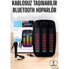 Uravas Store Kablosuz Bluetooth Hoparlör Taşınabilir 6.5 Inç LED Işık Kareoke