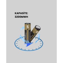 BSH Gülbay Mobilya Yüksek Performanslı Aa USB Şarjlı Lityum Pil | 1.5V Sabit Güç | 2’li Paket