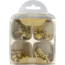 Esranın Dünyası Premium 4'lü Kutu Ataş ve Raptiye Seti - Gold